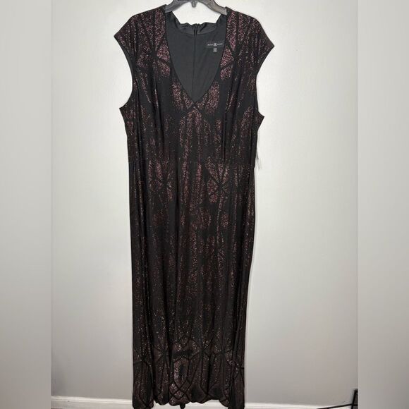 Betsy & Adam Glitter Ombré Cap Sleeve Dress NWT - Picture 5 of 10